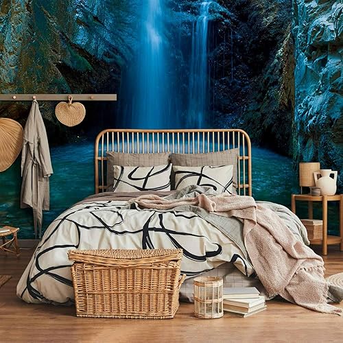 Miniatura 10 de artgeist Mural de pared Cascada Tropical de 135 x 106 pulgadas, papel tapiz autoadhesivo removible de gran tamaño para decoración de pared, diseño