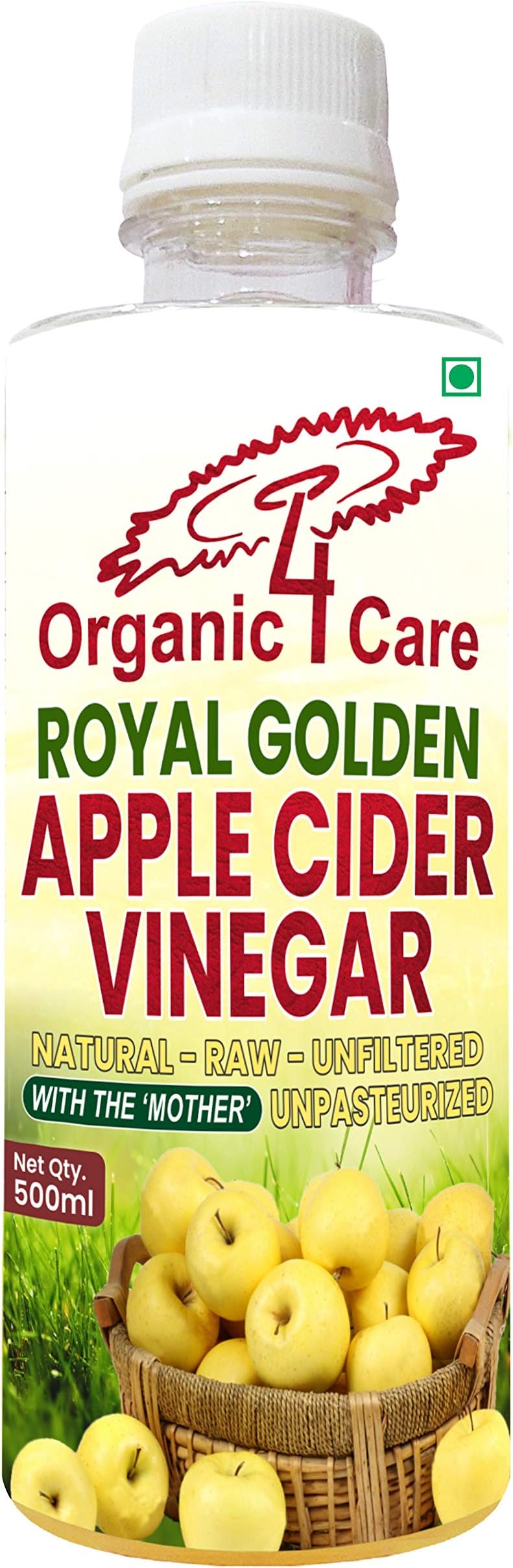 Organic 4 Care Apple Cider Vinegar with Mother, raw, Unfiltered, unpasteurized - 500ml