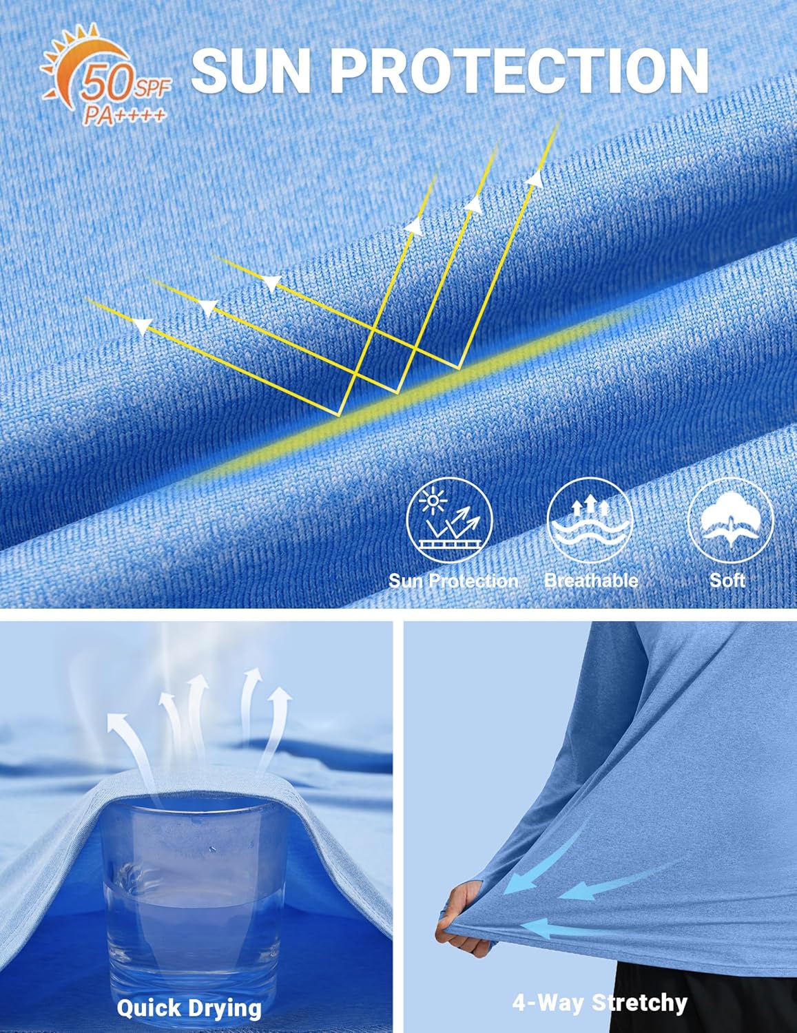 COOFANDY Men's UPF 50+ Fishing Shirt Lightweight Quick Dry UV Sun Protection Hoodie Long Sleeve SPF Hiking Running Rash Guard - Image 5