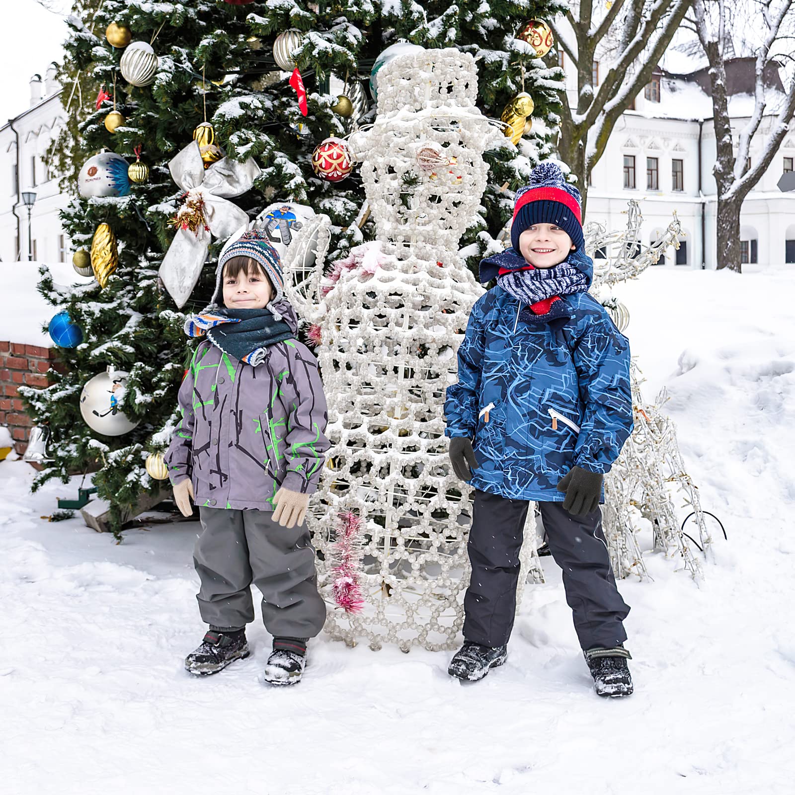 QKURT 3 Paio Guanti in pile per Bambini,Guanti a Dita Intere,Guanti Caldi per Bambine di 4~7 Anni