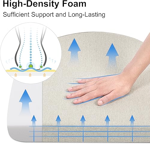 Miniatura 2 de Shinnwa Cojines para sillas de cocina con lazos cojines de asiento a cuadros en forma de U para sillas de comedor almohadillas de espuma de alta