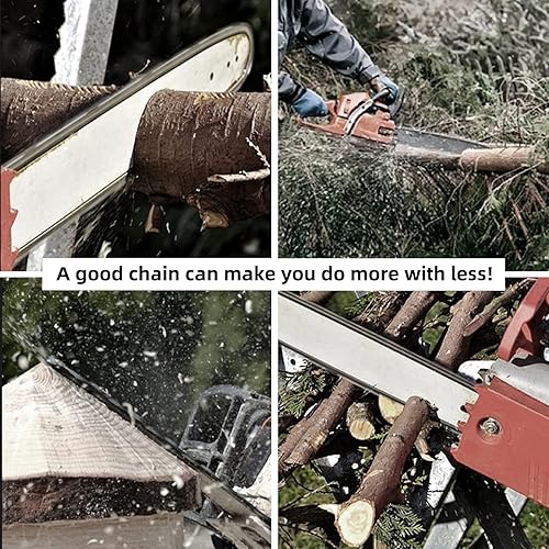 Miniatura 7 de 4 paquetes de cadena de motosierra de 18 pulgadas, 62 eslabones de transmisión de calibre 050 pulgadas, paso de 38 pulgadas, cadena de repuesto de