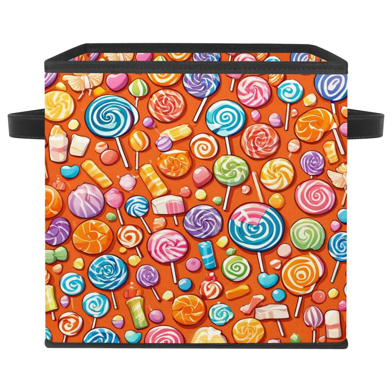 Boîte de rangement pliable étagère panier maison bonbons orange