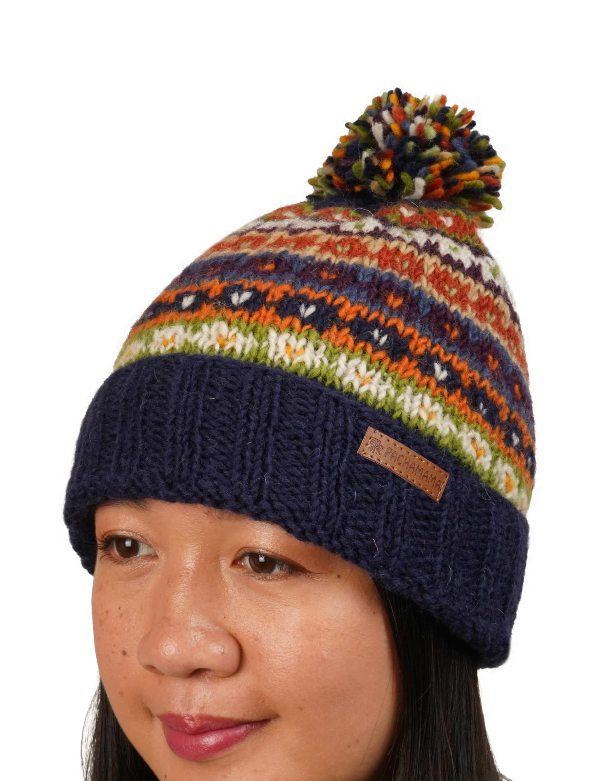 Handmade: Fairtrade Bobble Beanie, Pachamama Colorado Roll Back, damska