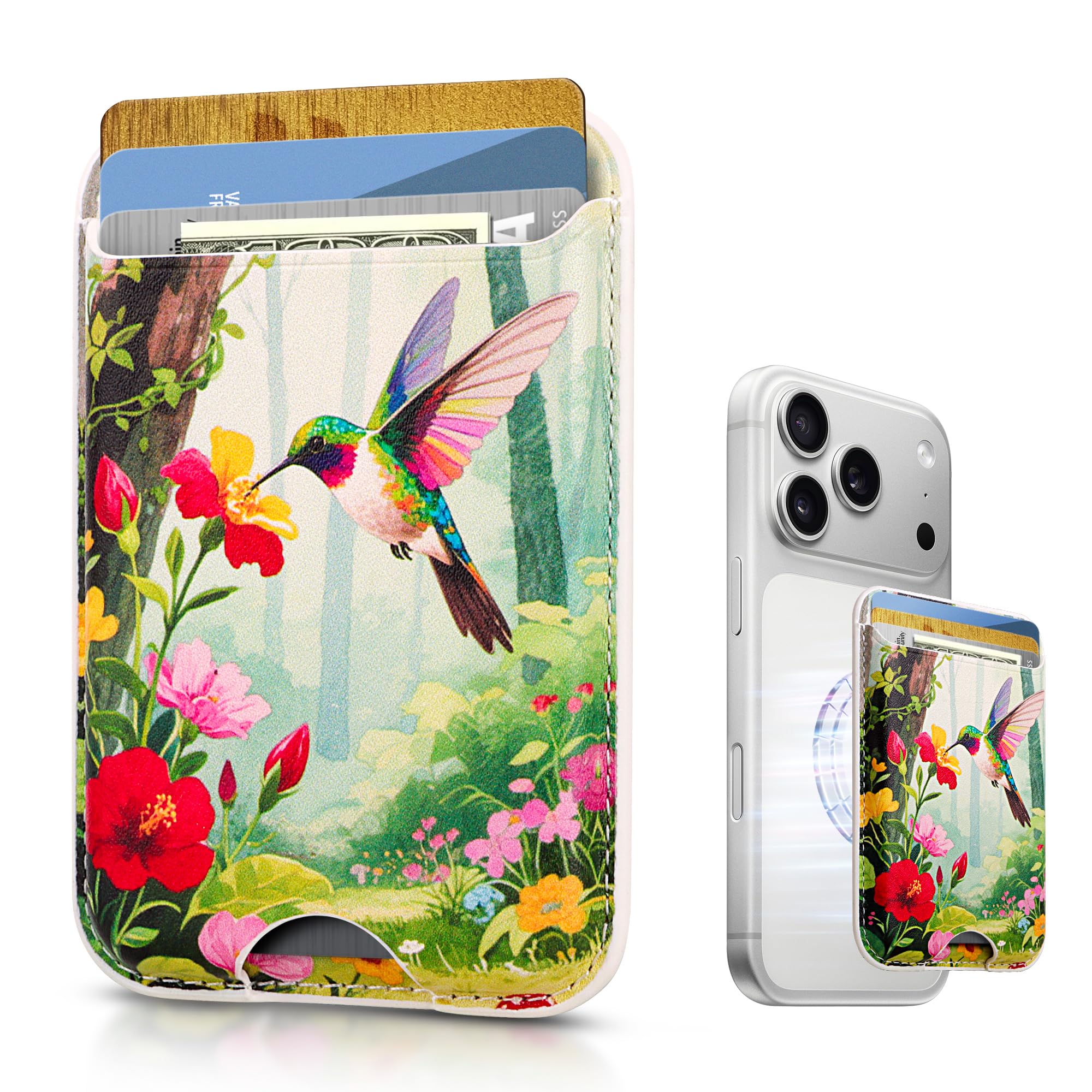 KPNEOL Magnetic Mag-safe Wallet Cell Phone Card Holder for Phone Case
