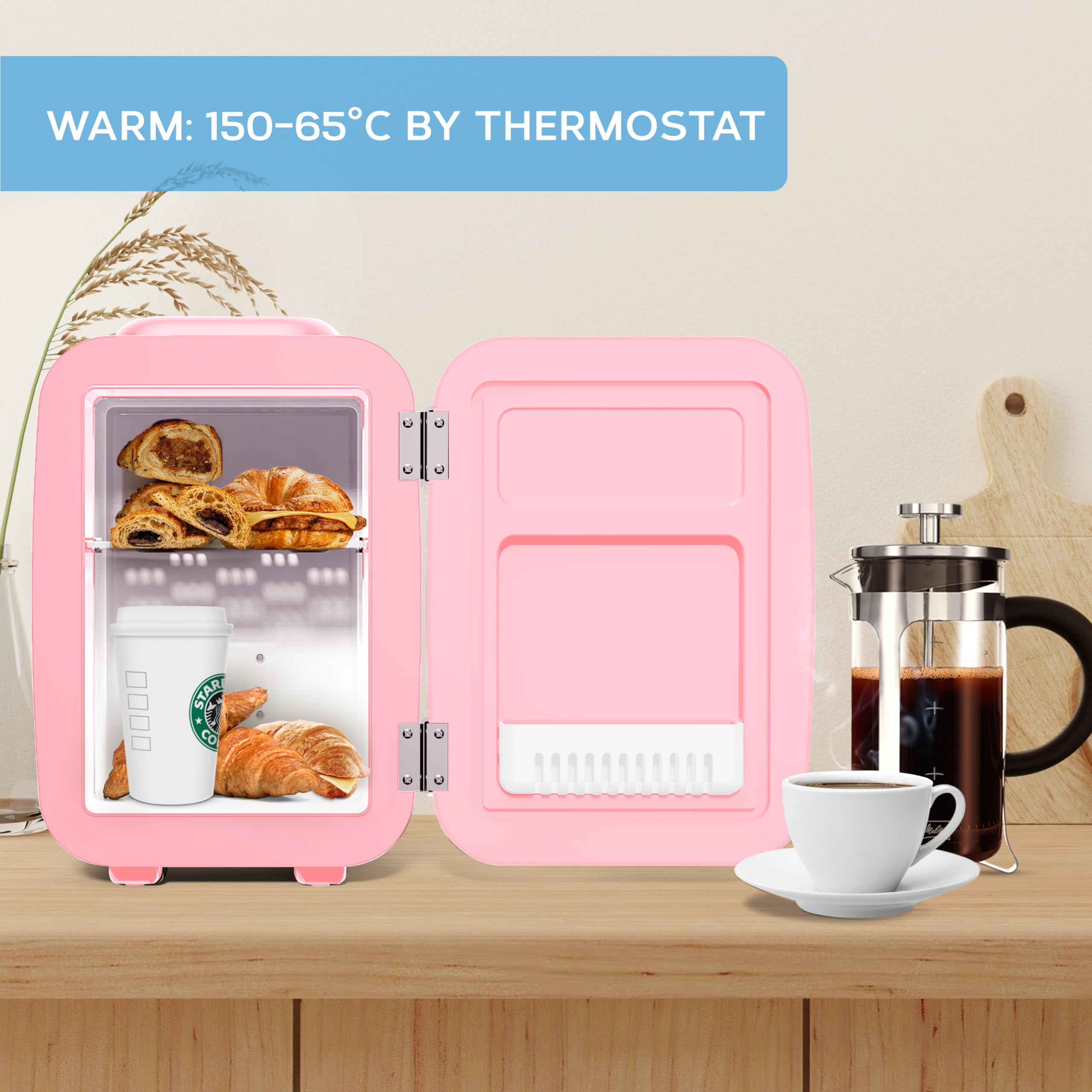 MONCOOK Mini réfrigérateur - Mini réfrigérateur à porte en verre pour