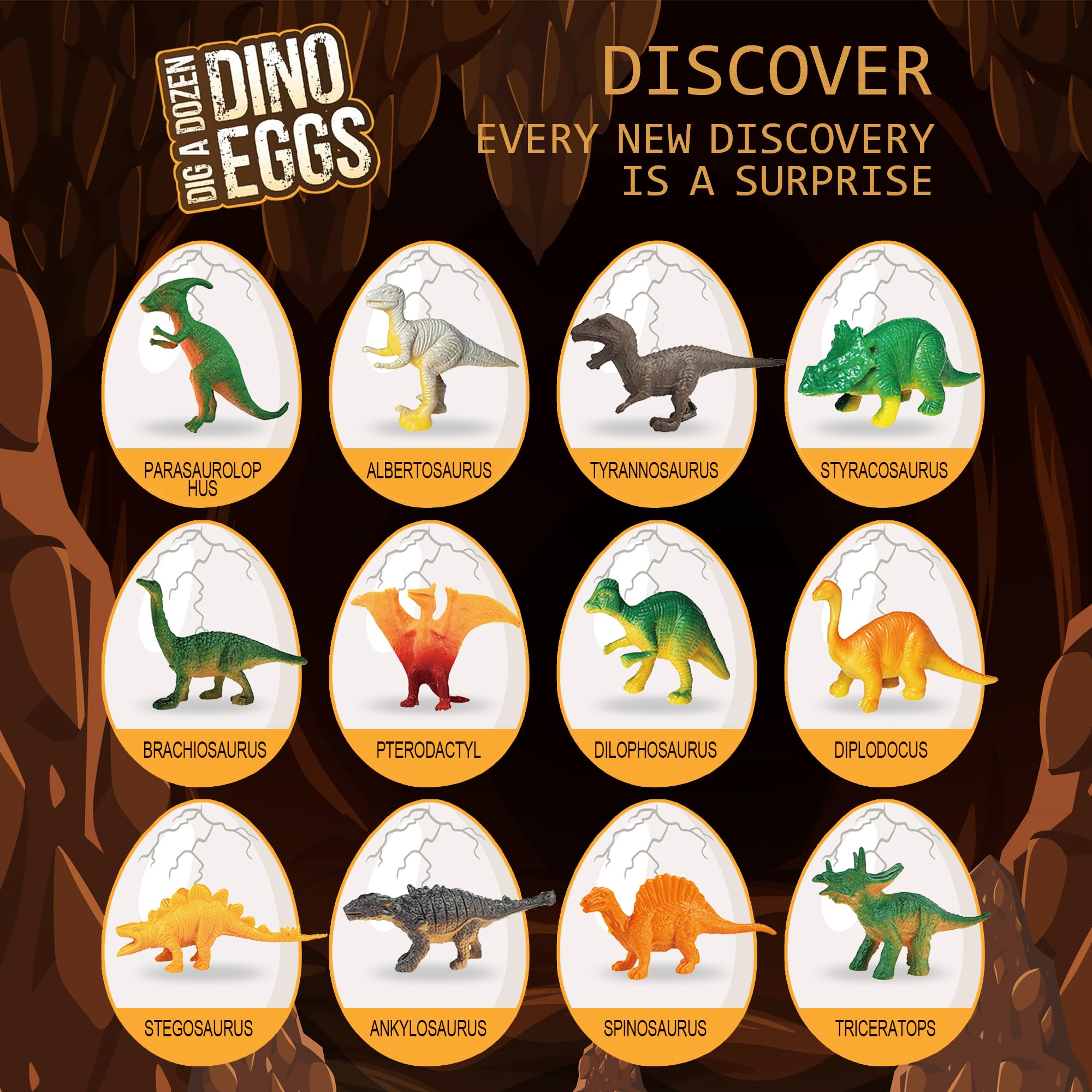Gamerside Oeuf Dinosaure à Creuser Lumineux – Kit de Fouille avec 12 Dino Eggs, Jouet Dinosaure Enfant 6 7 8 9 10 11 12 Ans, Cadeau Garçon Fille, Jeu Archéologique et Éducatif STEM
