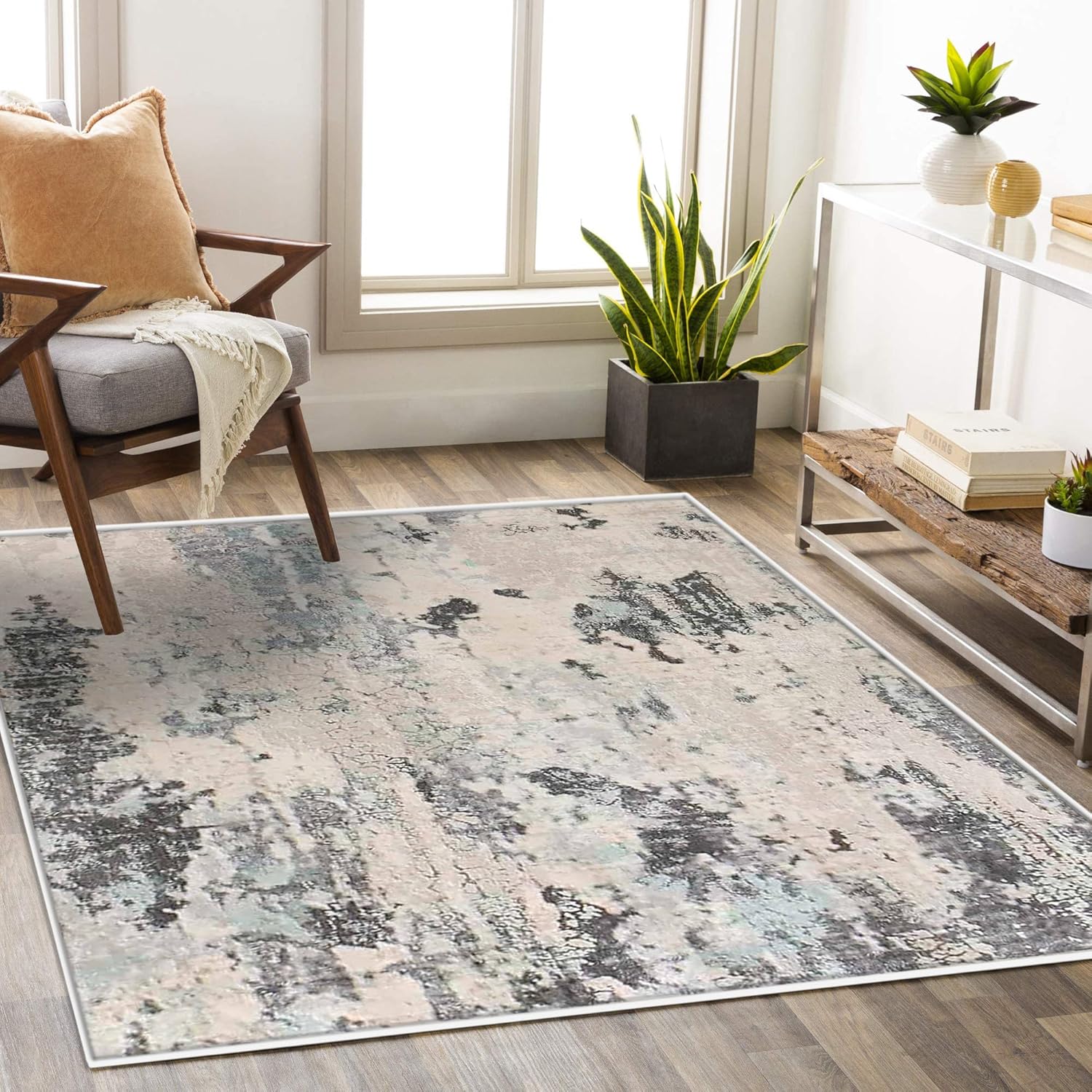 ASIinnsy Area Rugs Abstract Rug Modern Rugs Living Room NonSlip Short