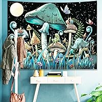 Vista 4 de KJHL Tapiz de hongos, lindos y coloridos caracoles de serpiente, plantas naturales, decoración para colgar en la pared, tapices estéticos