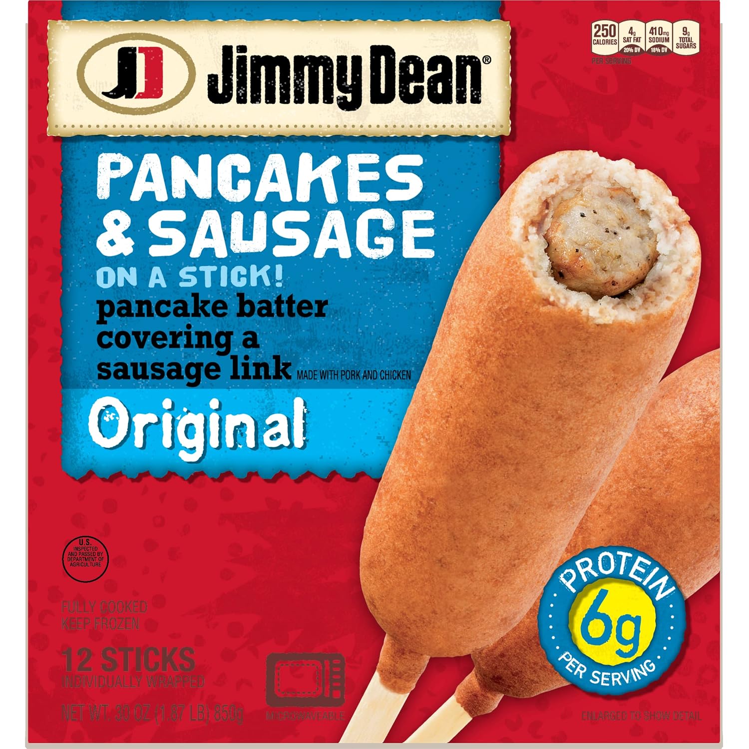 Jimmy Dean Pancakes and Sausage on a Stick Frozen Breakfast, 12 Count