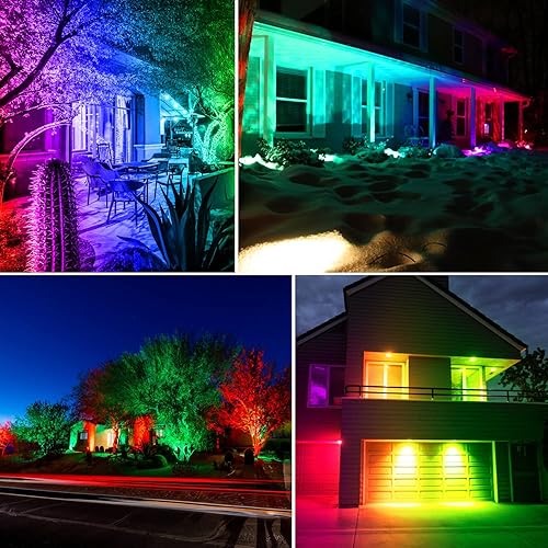 Miniatura 6 de T-SUN Foco solar RGB para exteriores, luces que cambian de color, IP65, impermeables, luces de jardín, luz de césped, luz para exteriores,