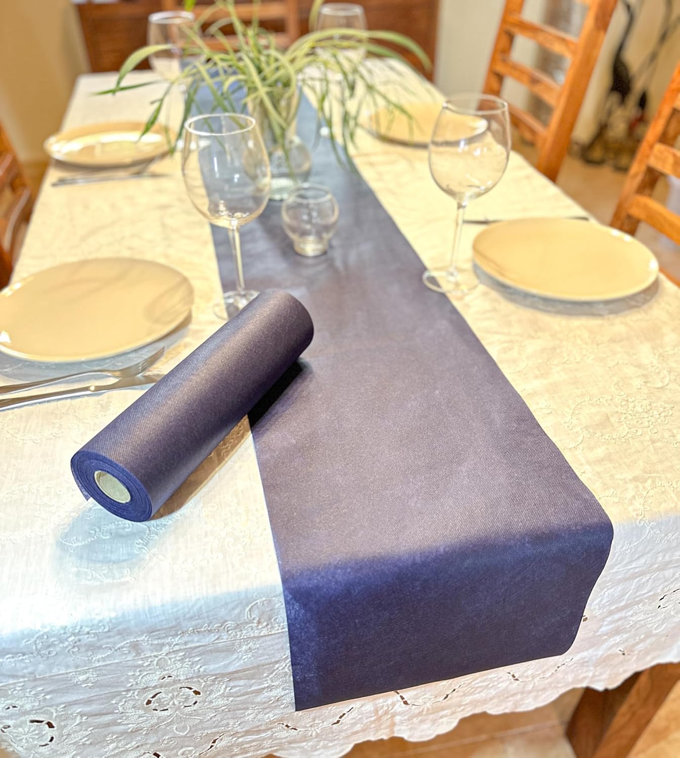 NATUARTE, Navy Blue Table Runner, Felt Roll of 25 meters x 30