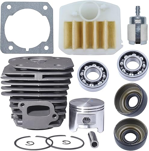 Miniatura 2 de Fricgore Piezas de repuesto para pistón de cilindro de 1.772 in Ajr Flilter Kit para Husquarna 353 346XP 350 Motosierra 537253002 Rodamiento de