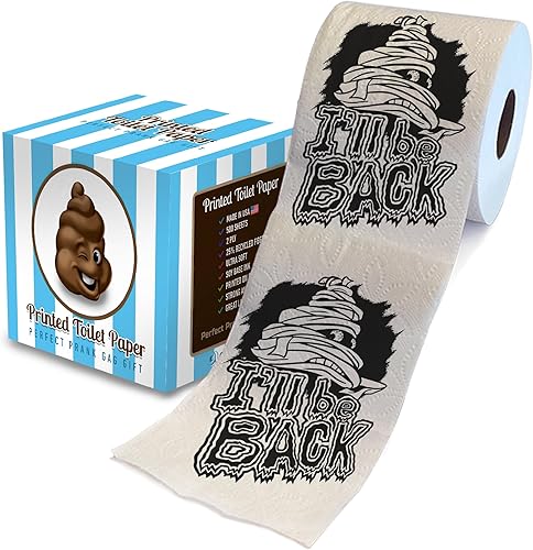 Halloween I'll Be Back - Papel higiénico impreso para regalo de broma, rollo de papel higiénico aterrador para sorpresa, broma, divertido regalo