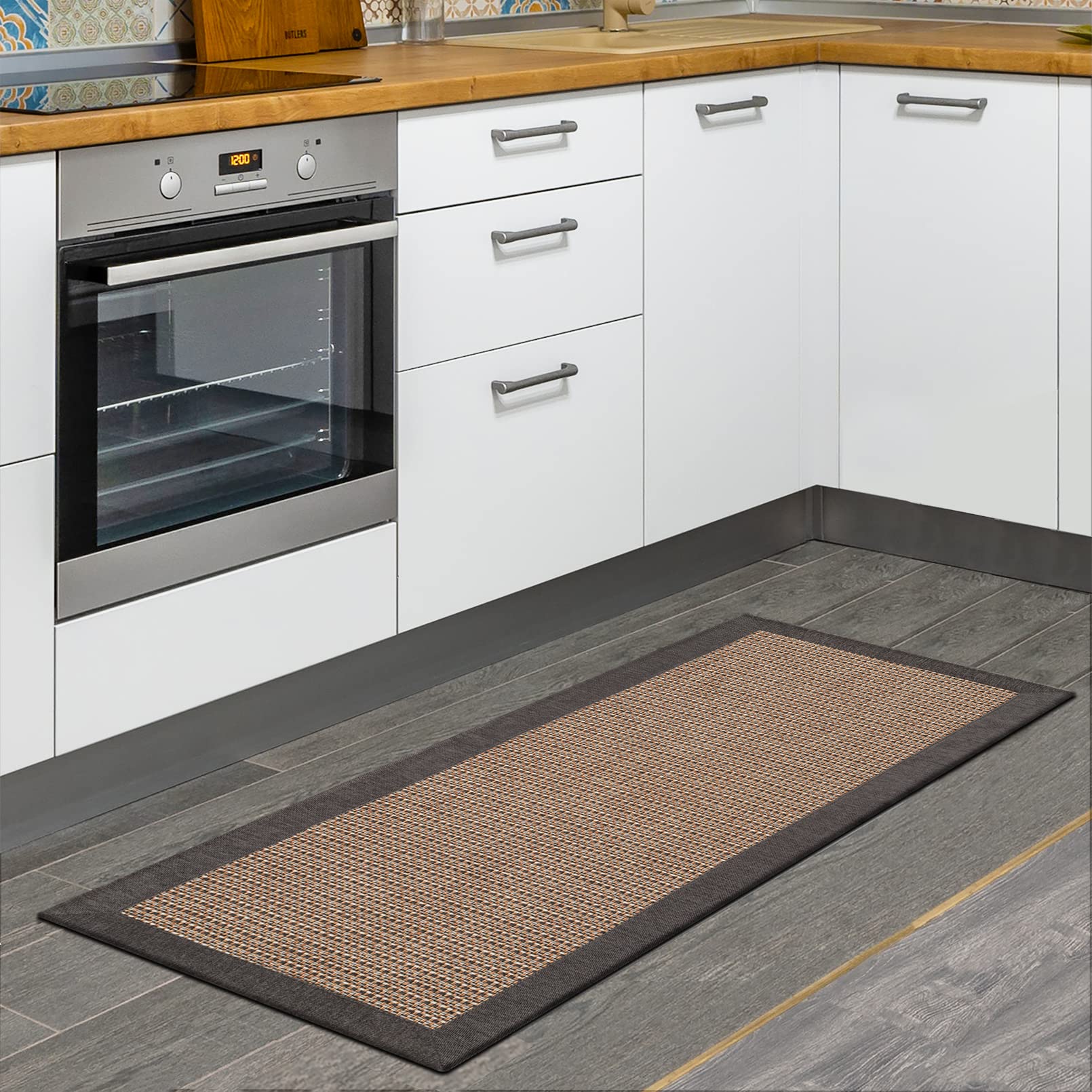 TRONSBOO Kitchen Floor Mat, NonSkid Washable Twill Standing Mat in