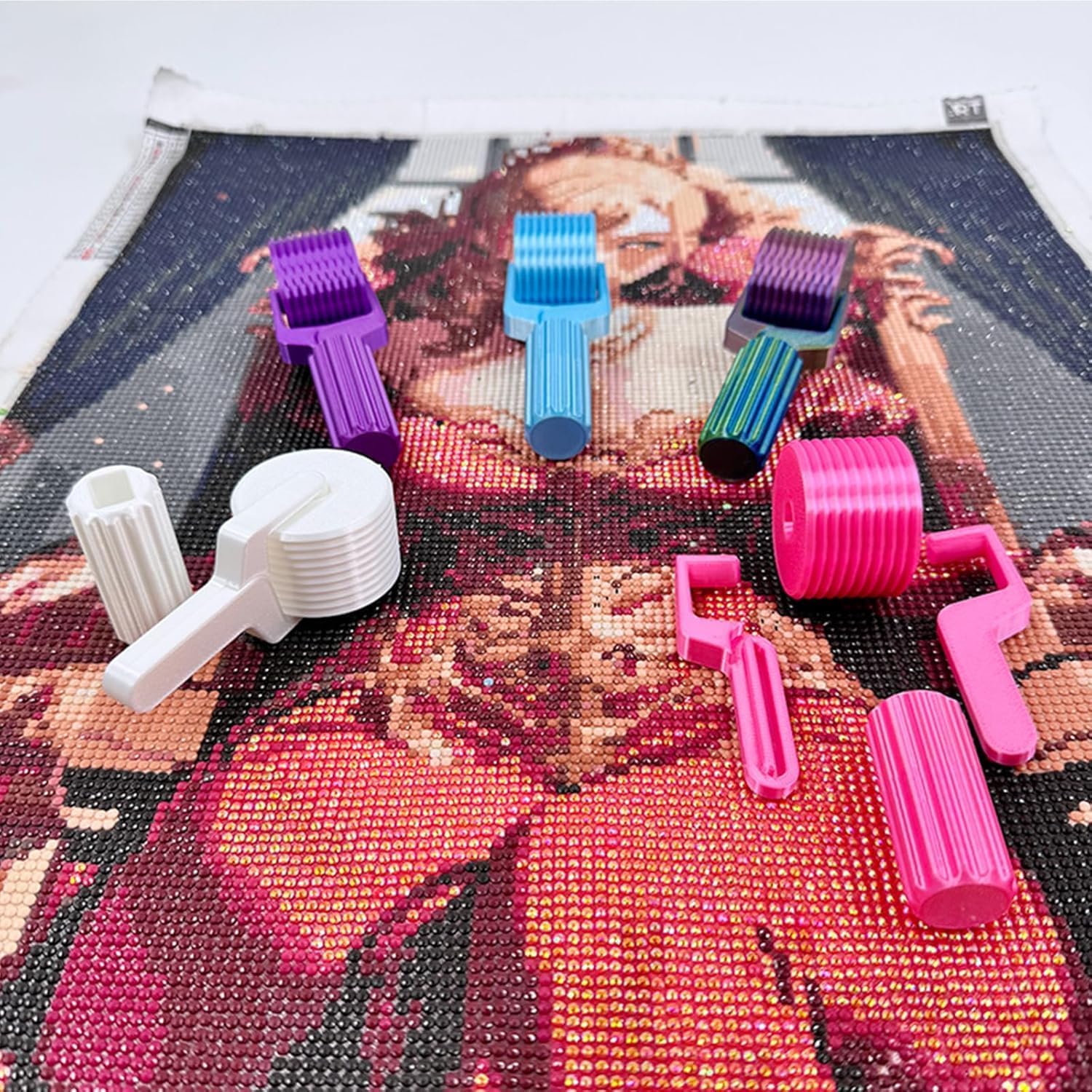 Rullo per pittura a diamante, confezione da 2 strumenti per lisciare gli strass, kit artistico 5D fai da te, accessori per progetti artigianali