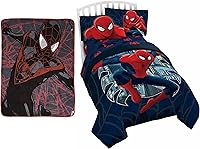 Vista 1 de Jay Franco Marvel Miles Morales - Manta infantil de 2 piezas, incluye manta, edredón