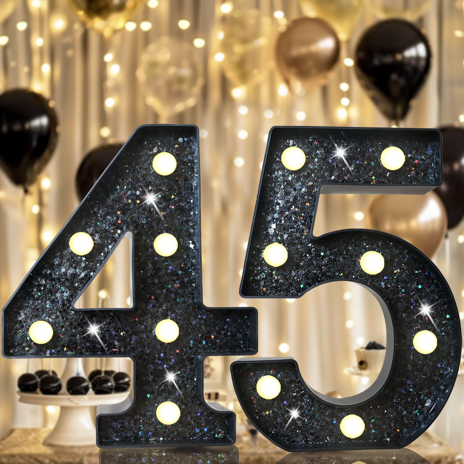 8.8" Decorative LED Light Up Numbers, Marquee Numbers Lights for 7th Birthday Decorations, Lighted Number Sign for Birthday Party Night Lights Wedding Anniversary Home Wall Decor, White Number 7 — view 19
