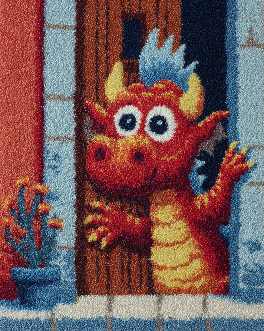 AMBATTERY Carpet Latch Hook Kit Fantasy Dragon 55x75cm