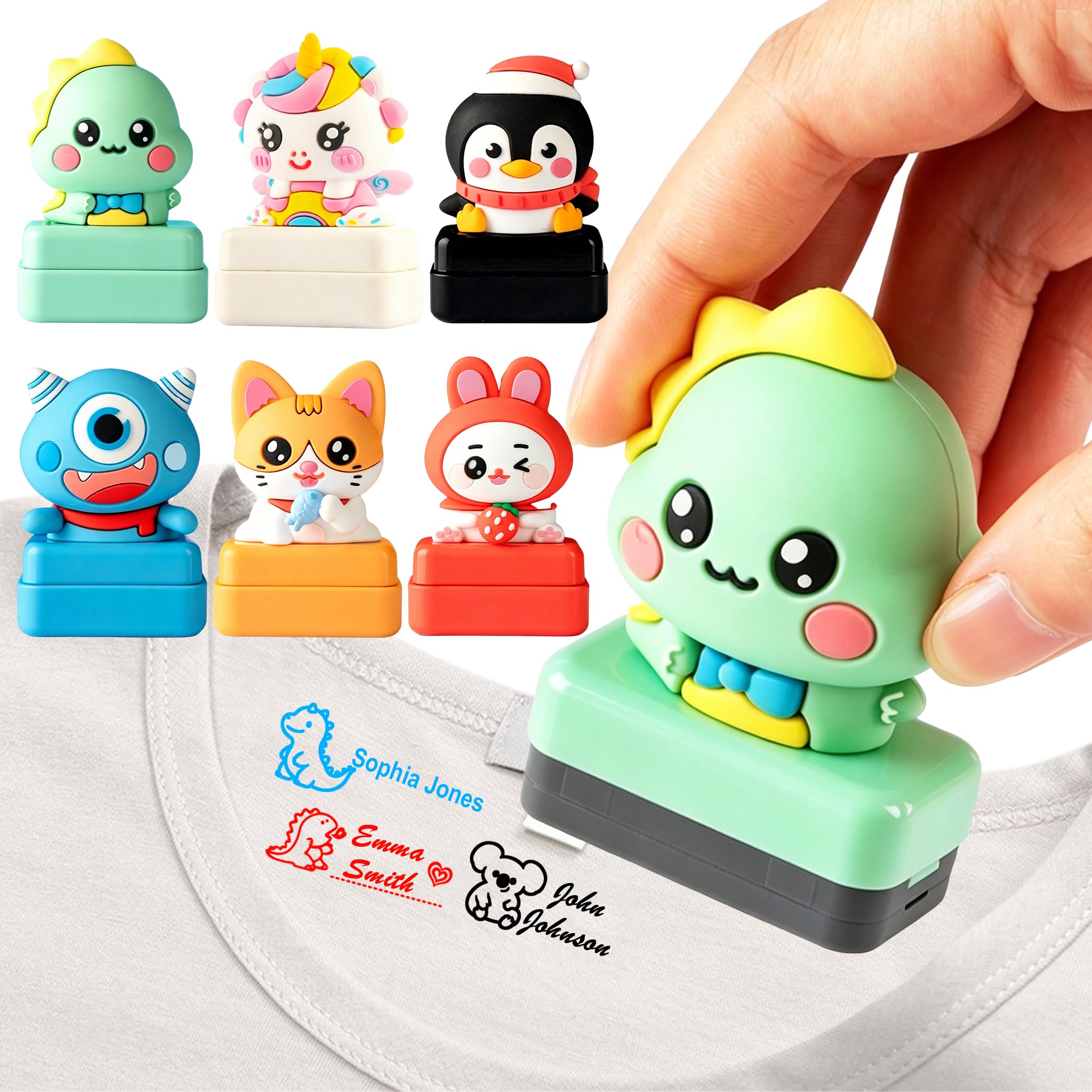 Personalized Kids Name Stamp Waterproof Washable Self-Inking for Clothing