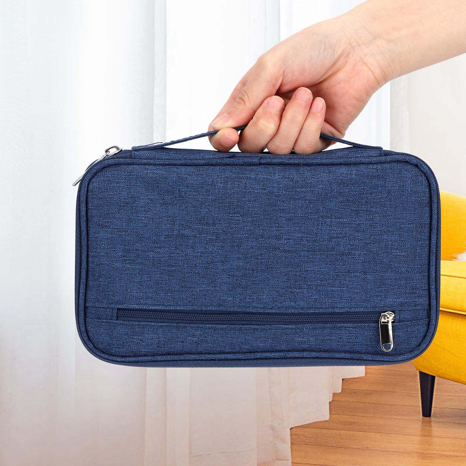 Cocoarm Portafoglio per Passaporto Porta Passaporto in Tessuto Oxford con Tasche Multiple e Fessura Esterna per Biglietti Organizer da Viaggio Antipioggia con Cinghia da Polso per Viaggi di Famiglia