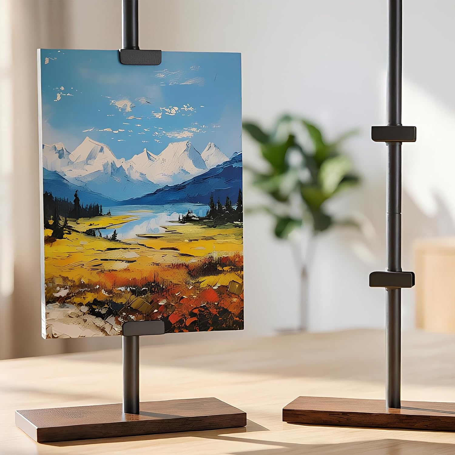 Adjustable Tabletop Picture Frame Stand - Up to 29" H - Ideal for Galleries, Artworks, Photos, Canvas & Signs - Perfect for Home, Exhibition & Restaurant Display(Charcoal Black)
