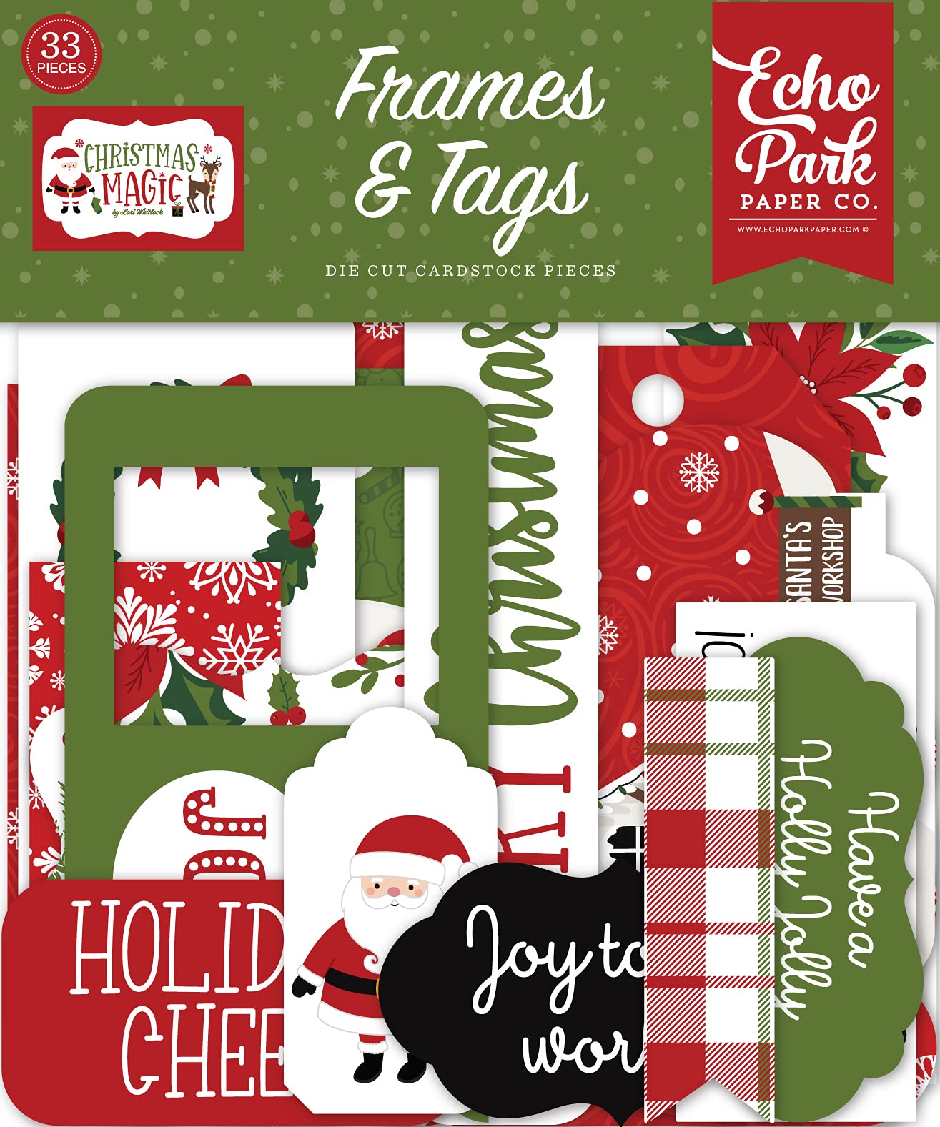 Echo Park Paper Christmas Village Frames & Tags – Acid-Free Cardstock For Holiday Scrapbooking & Crafts