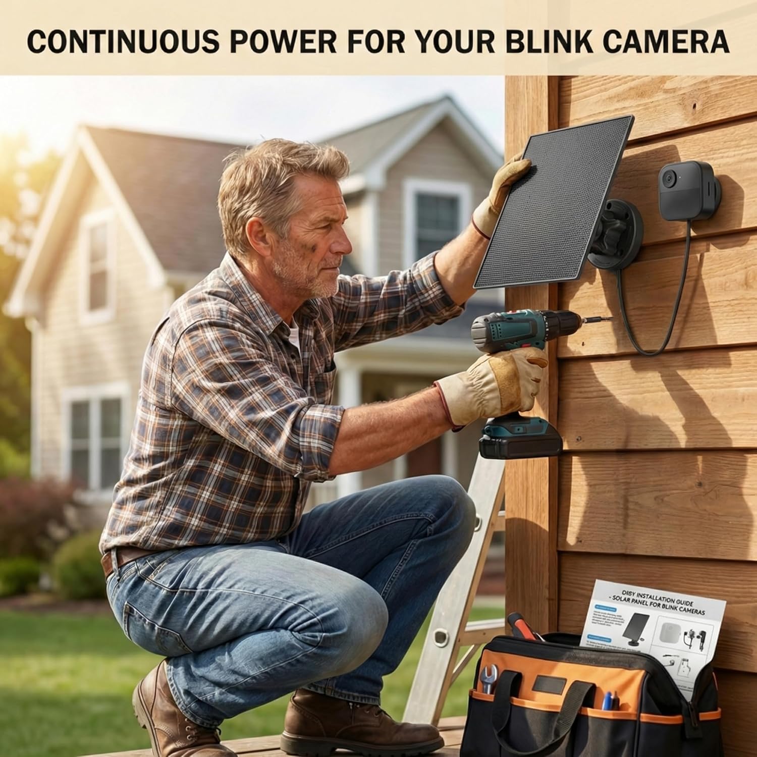 LIYVZ 3W Solar Panel for Blink Outdoor 4/3/XT2 2600mAh Battery, Blink Camera Solar Panel with Rechargeable Battery, 2-Pack