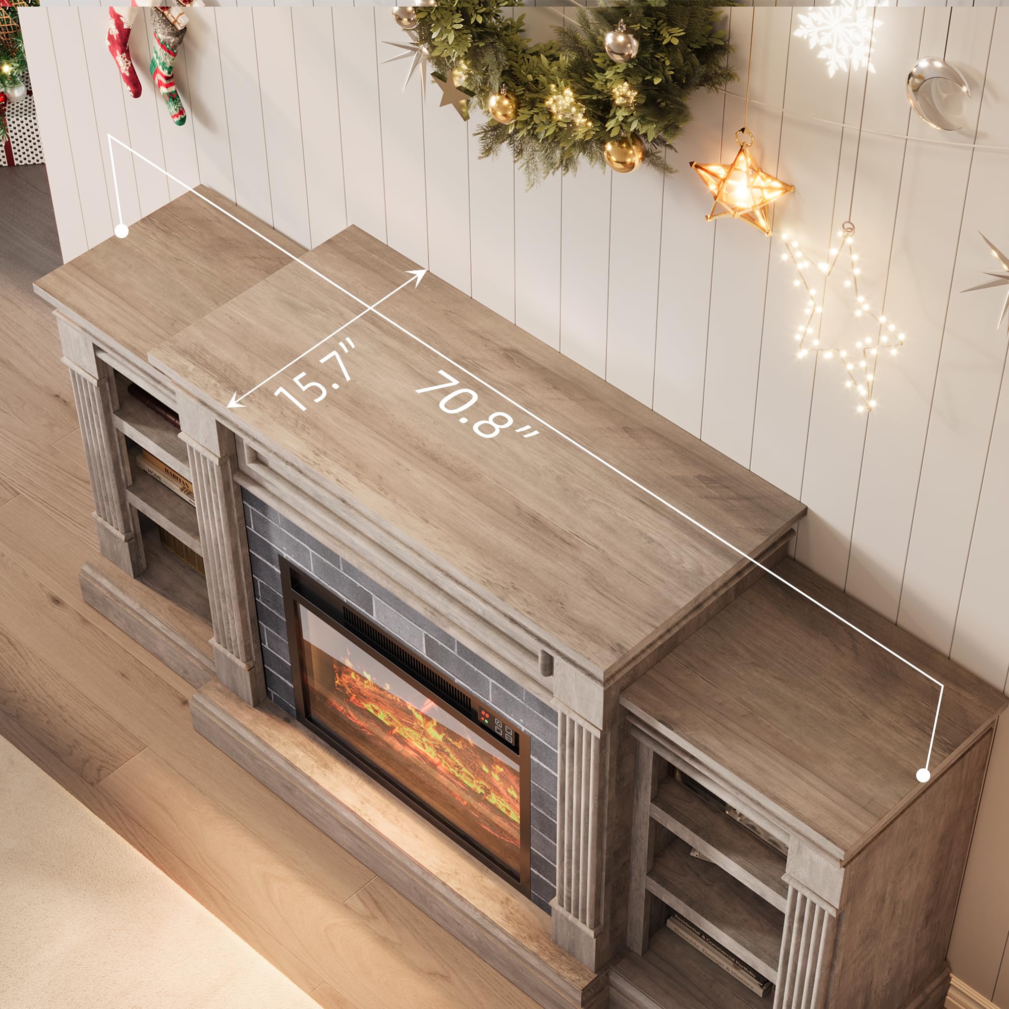 Amazon.com: GAOMON 71 Inch Fireplace TV Stand, Wooden