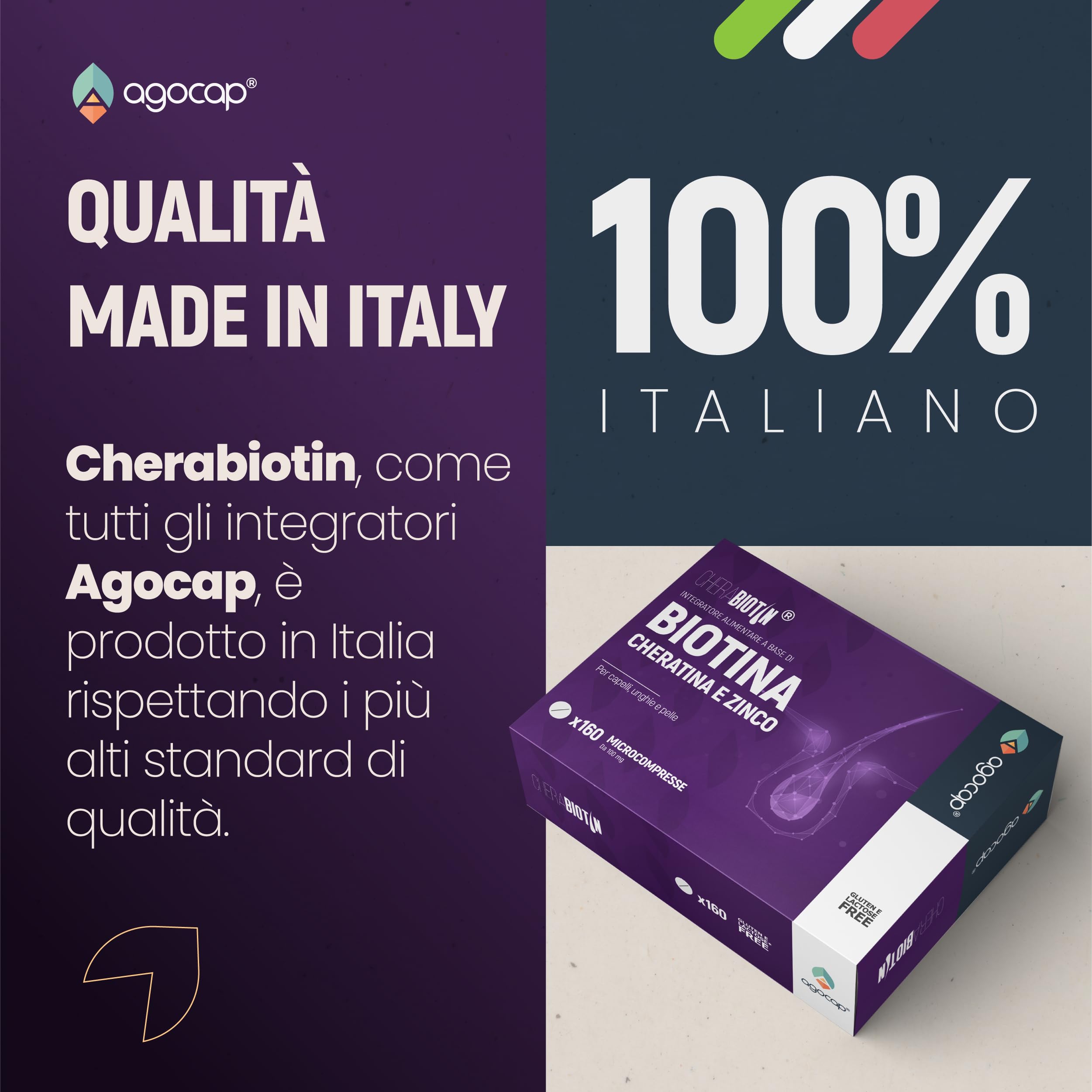 Cherabiotin, integratori a base di Biotina, Cheratina e Zinco. Vitamine per unghie e pelle. crescita capelli e anticaduta donna. 160 micro compresse, 5 MESI DI FORNITURA (Cherabiotin 160cpr)