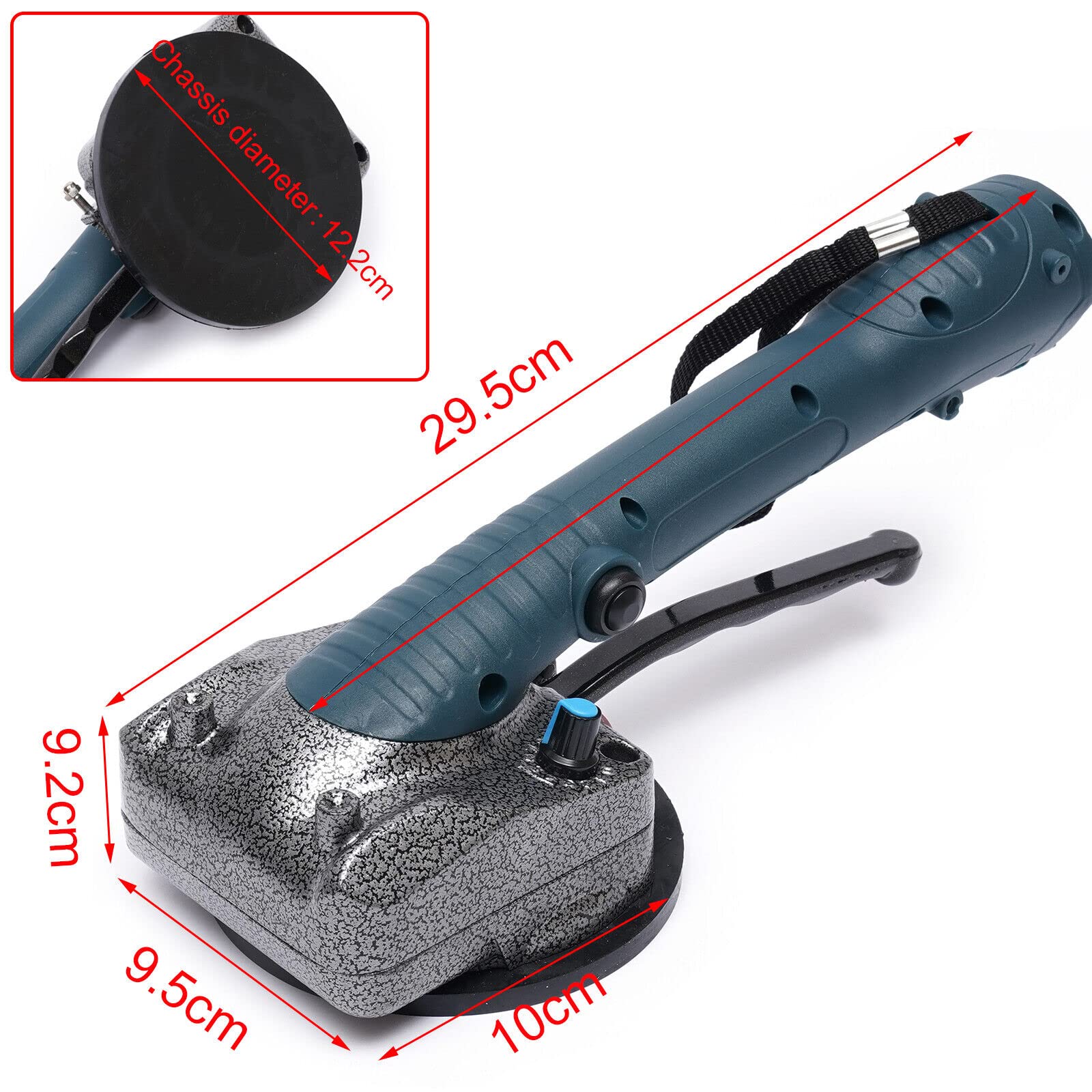 Cortador automático de azulejos, frecuencia de vibración 0-150 Hz/s, velocidad ajustable, vibrador de azulejos con ventosa de 120 x 120 mm, niveladora para suelo y azulejos de pared