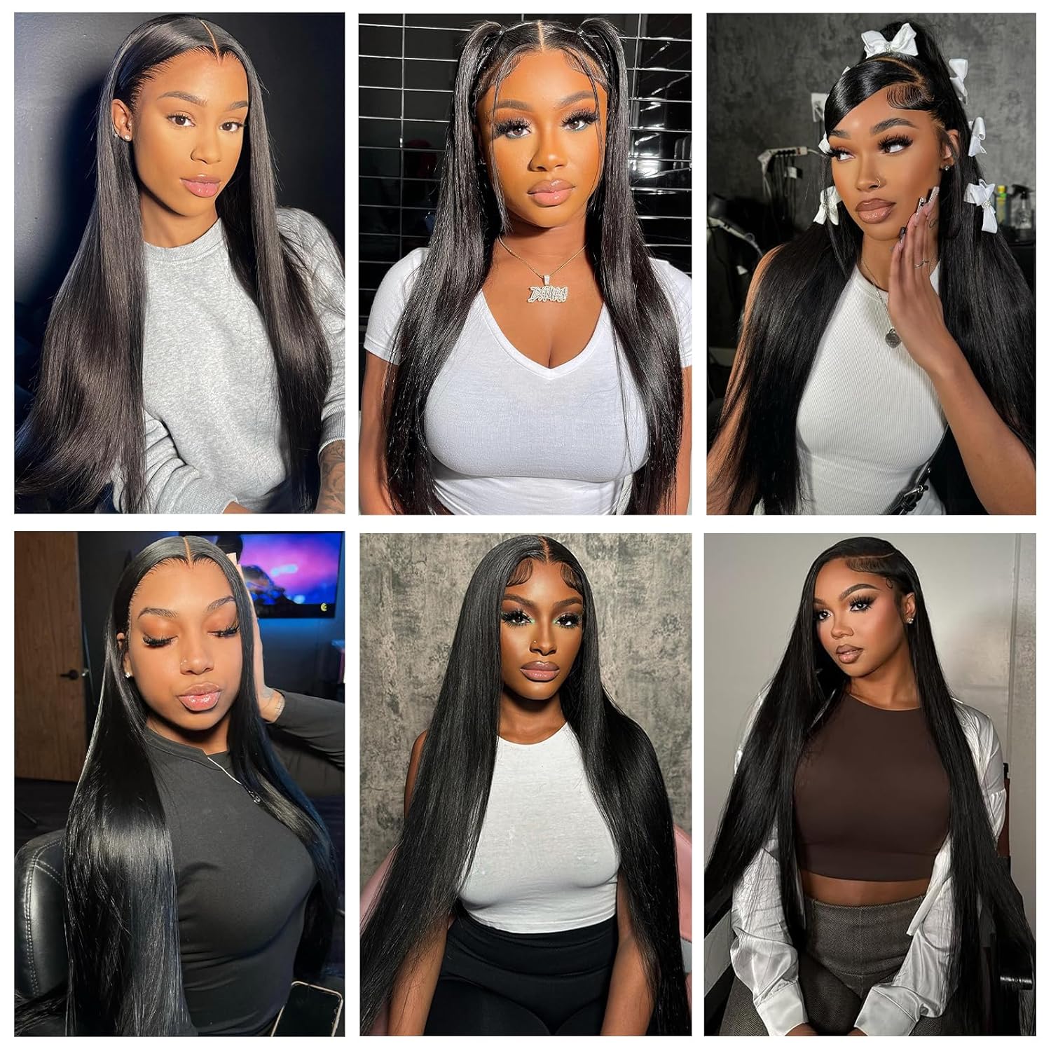 13x6 Lace Front Wigs Human Hair 180 Density HD Transparent Straight Lace Front Human Hair Wigs for Women Straight Lace Front Wigs Pre Plucked Natural Color (32 Inch)