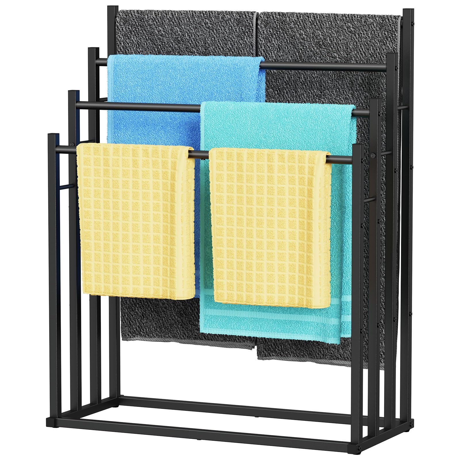 Chaohaoke 4-Tier Freestanding Towel Rack, Suitable For Bathroom & Outdoor, Holds Oversized Towels, Pool Towel Display Stand