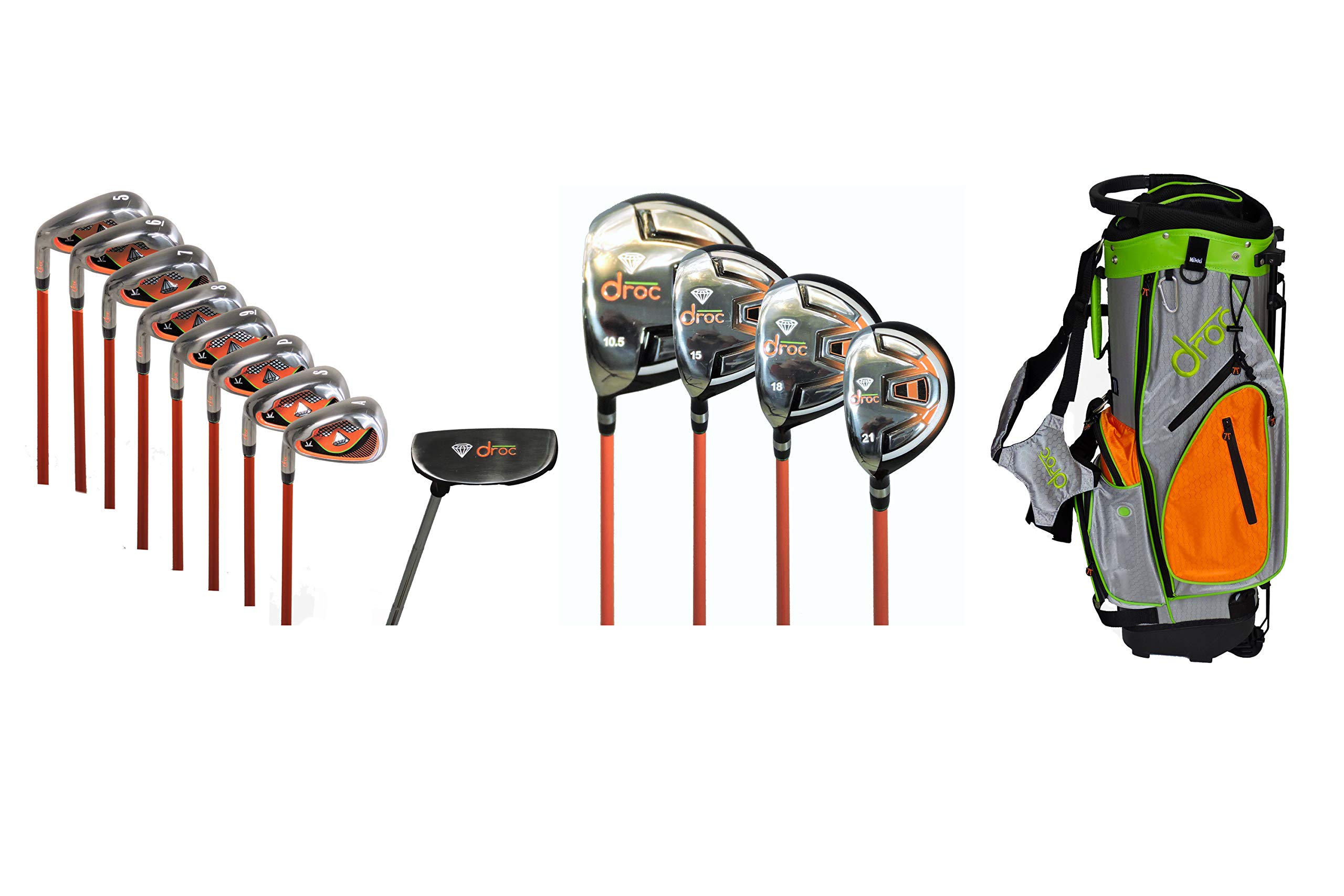 Droc - Nikki Series Left Hand 13 Pieces Golf Set & Golf Bag Age 11-14