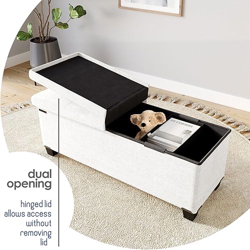 Miniatura 207 de Otomana plegable para dormitorio o sala de estar, con contenedores de almacenamiento, reposapiés para el extremo de la cama, soporta hasta 660 lb,