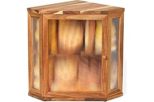 Double-Layer Adjustable Extra Large Corner Bread Box for Kitchen Countertop