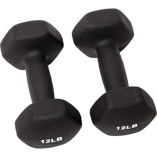 BalanceFrom Set of 2 Neoprene Coated Non-Slip Grip Dumbbell Weights