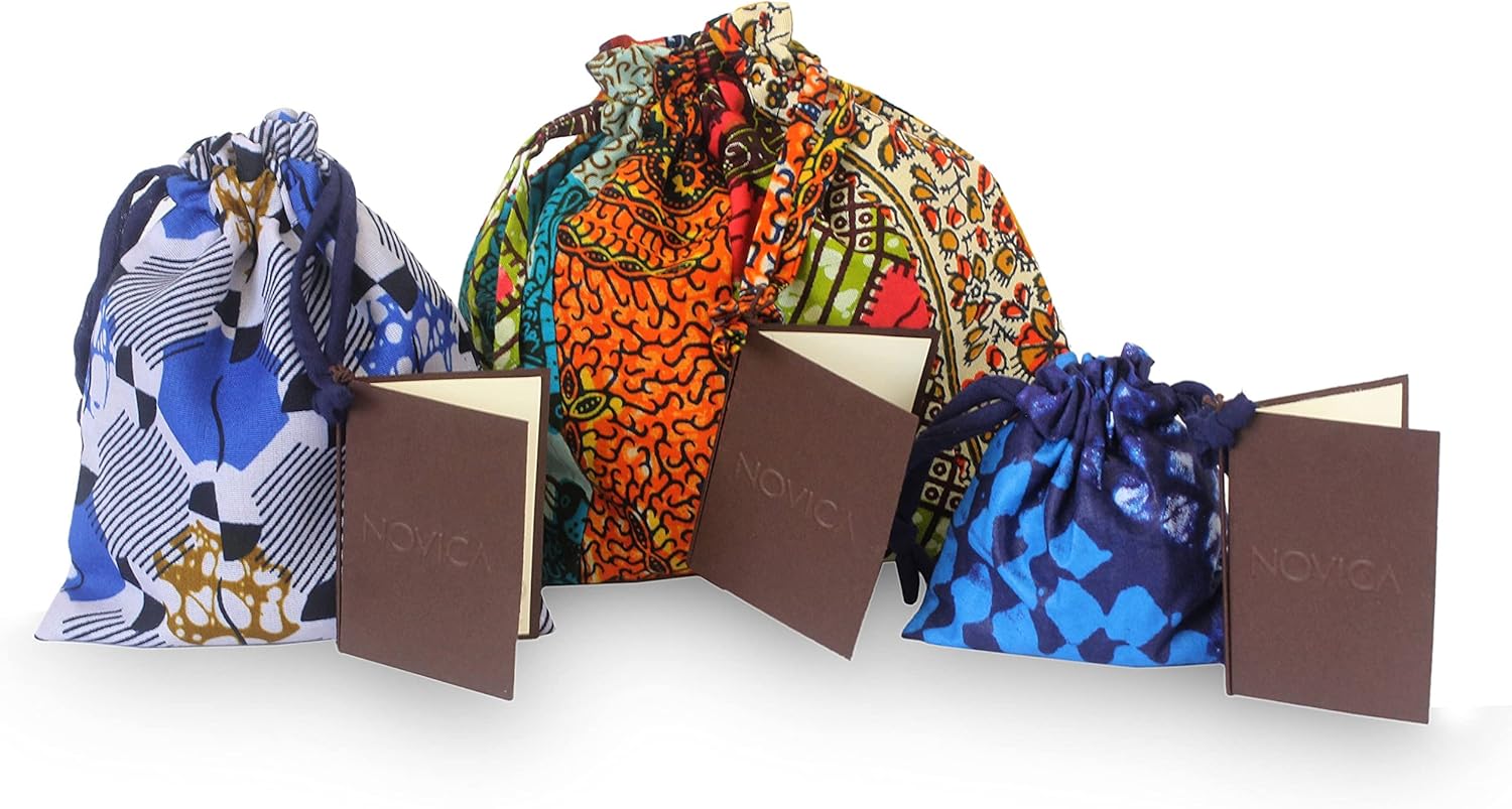 NOVICA Artisan Handmade Wood Beaded Earrings Dangle Artisan Crafted Jewelry Brass Glass Recycled Ghana Eco Friendly [2.4 in L x 0.5 in W] ' Edinam'