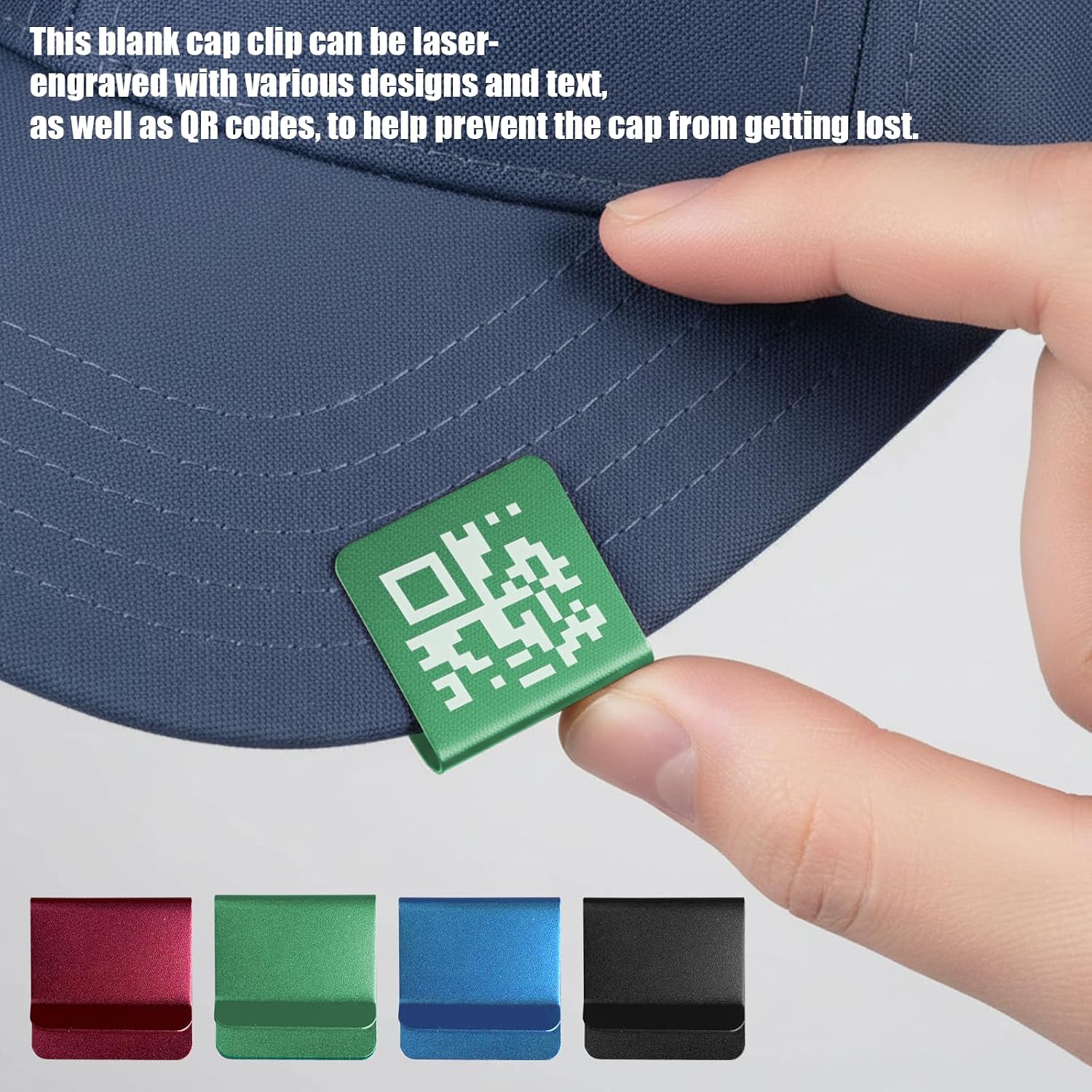 10 Pack Hat Brim Clips, Blank Aluminum Hat Clips for Laser Engraving, Hat Accessories, Golf Hat Clip Blanks for DIY, Vinyl, UV Printing, Small Business & Personalized Gifts (Green) image 2