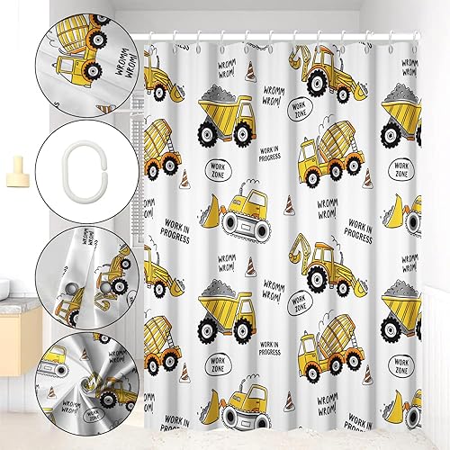 Miniatura 10 de Renaiss Cortina de ducha con diseño de gato de 72 x 72 pulgadas para niños bebés animales de dibujos animados divertidos gatos en árbol cortina de