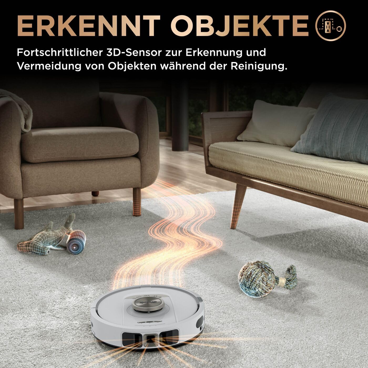 Shark PowerDetect 2-in-1-Saug- & Wischroboter, NeverTouch Pro 60 Tage, Selbst-Entleerung, Befüllung & -Reinigung, 3D- & LiDAR-Navi, NeverStuck-Hindernisumgehung, App-Steuerung, Weiß, AV2800ZEEUWH