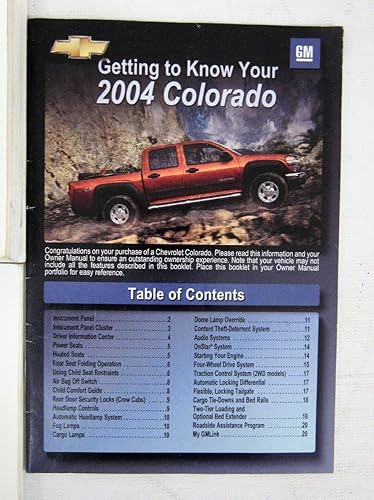 Miniatura 4 de 2004 Chevrolet Chevy Colorado Owners Manual