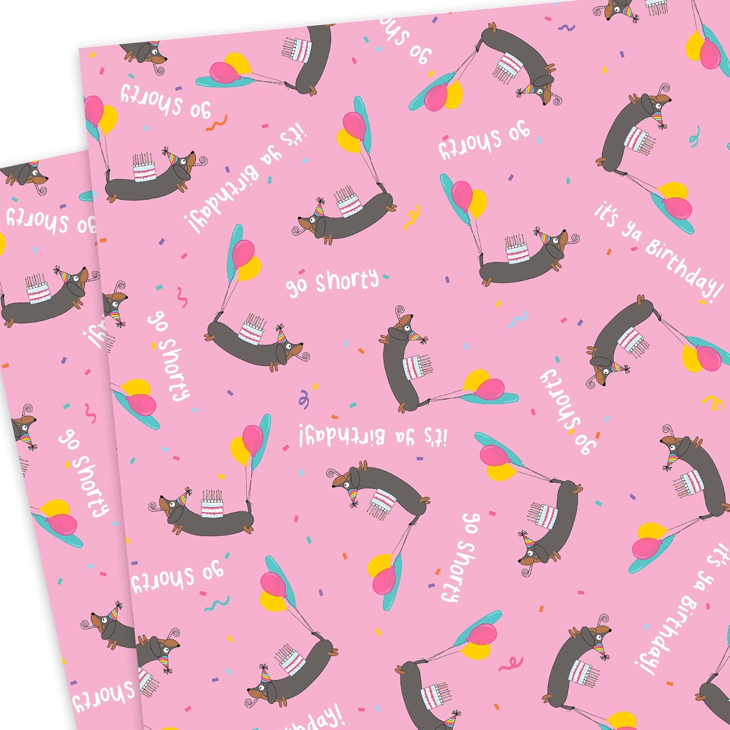 Sausage Dog Wrapping Paper 2 Sheets Recyclable Gift Wrap Birthday