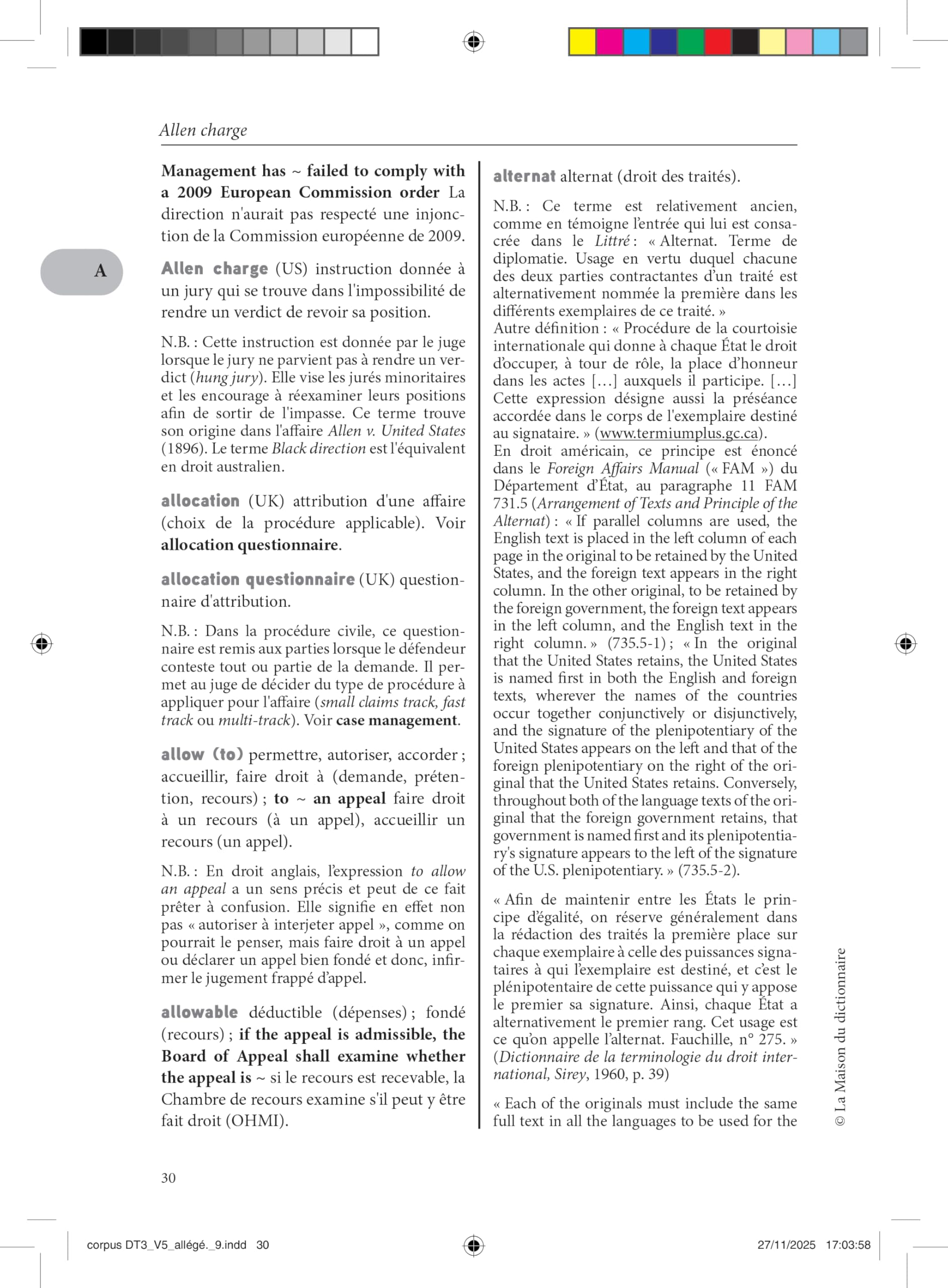 Dictionnaire de terminologie juridique anglais-français, 3e édition 2026
