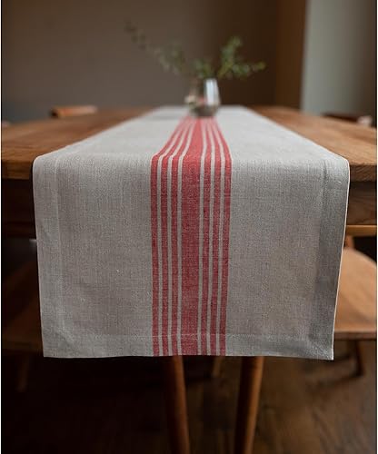 Miniatura 19 de Solino Home - Manteles individuales y servilletas francesas, a rayas y de granja negro y natural,12: Verde y Natural,Negro & blanco,borgoña y