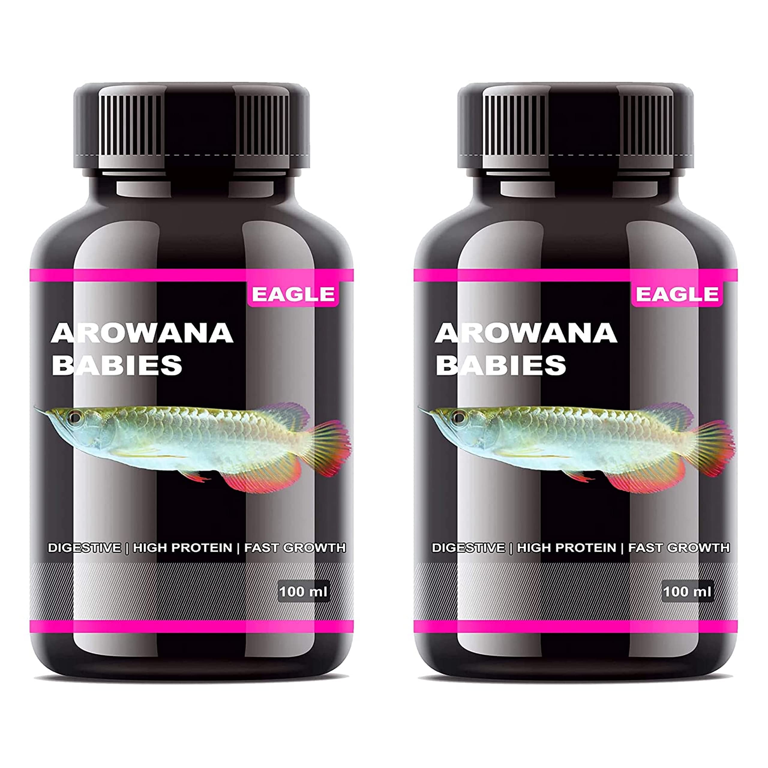 (Pack of 2) Eagle Arowana Babies Fish Food 100ML, High Protein | Digestive | Fast Growth
