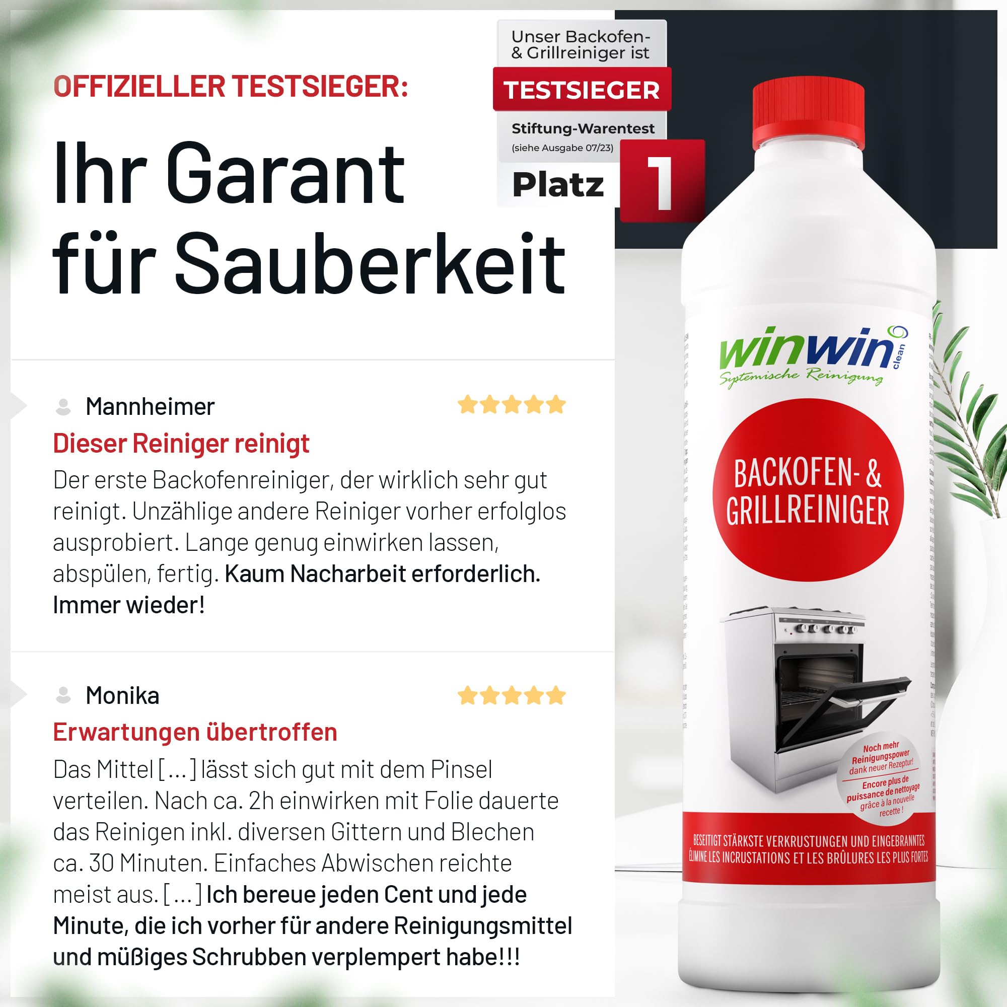 winwinCLEAN® Backofenreiniger & Grillreiniger I Starker Intensivreiniger