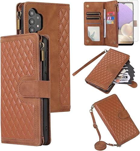 Asuwish Funda de teléfono para Samsung Galaxy A32 5G 2021 de 6.5 pulgadas con protector de pantalla de vidrio templado y correa para la muñeca con disponible en Yaxa Mexico