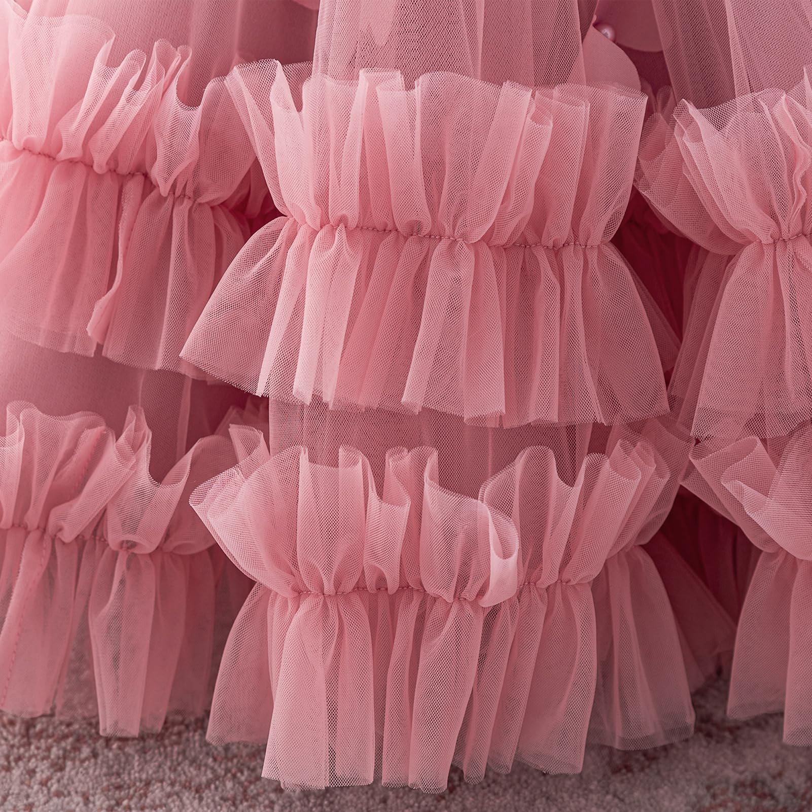 IDOPIP Kleinkind Baby Mädchen Schmetterling Kleider Tüll Tutu Festzug Hochzeit Blumenmädchen Kleid Prinzessin Geburtstag Party Bowknot Kleid
