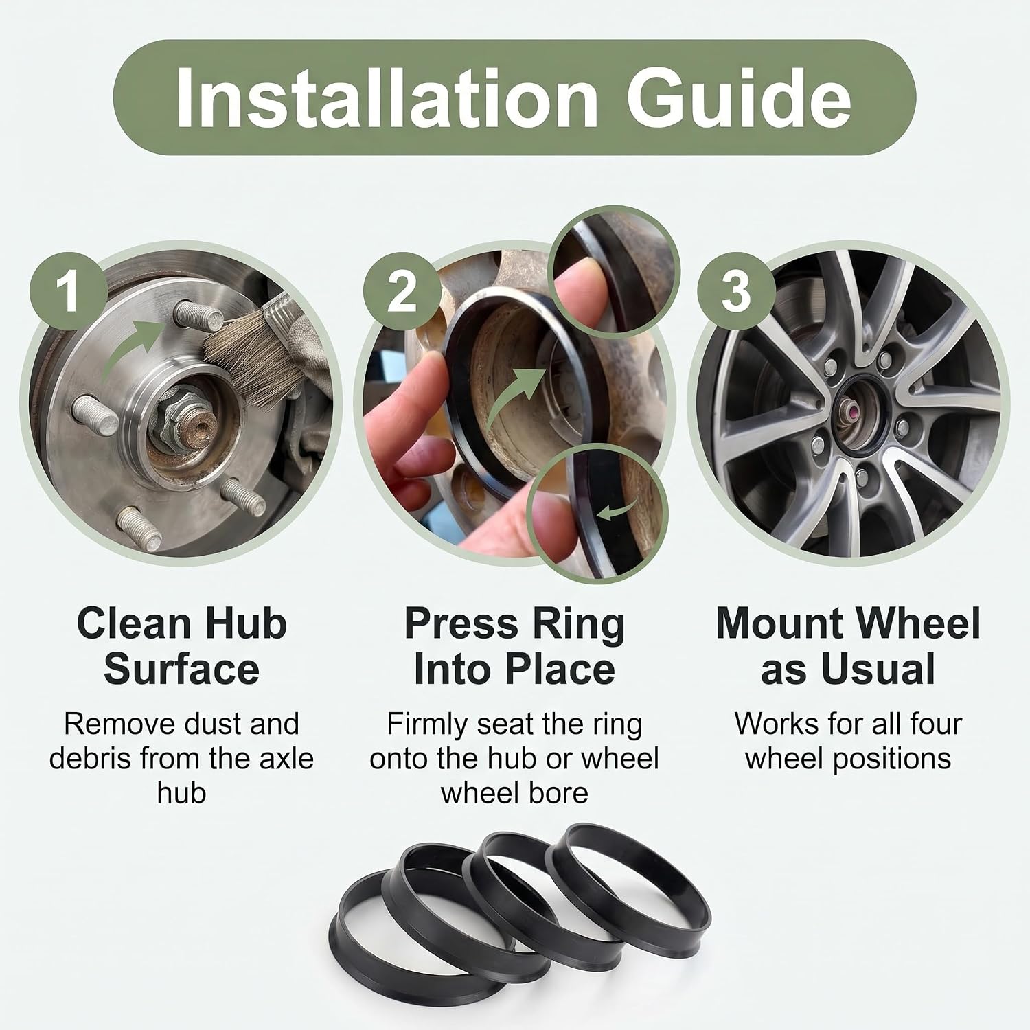 4PCS Car Hub Centric Rings, Plastic 73.1mm OD-60.1mm ID Car Wheel Hub Center Ring, Wheel Reducing Ring Shaft for Fill Gaps to Eliminate Vibration, Universal Auto Hubs Bore Center Spacer Rings